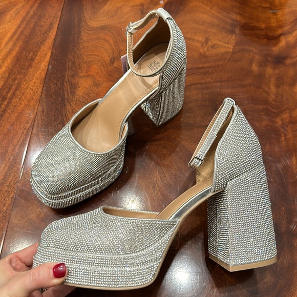 Wild Fable Bianca Rhinestone Platform Pumps - Silver - Picture 1 of 12